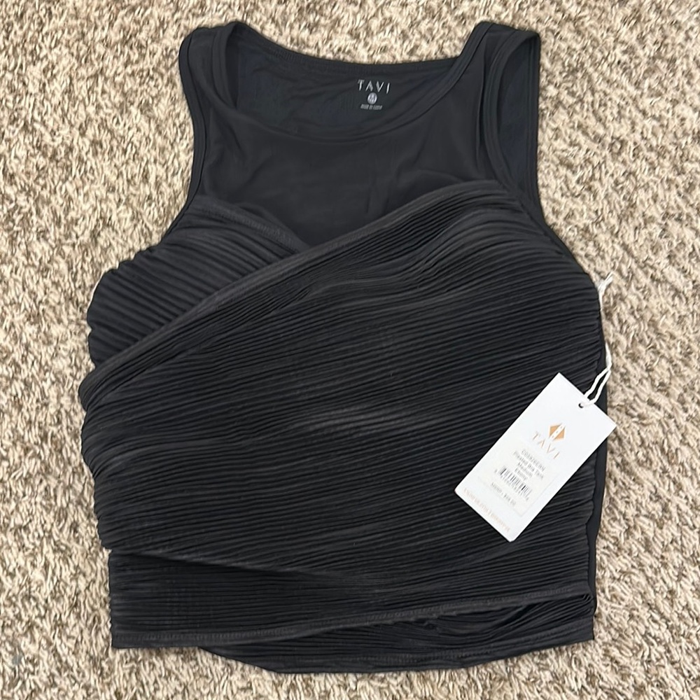 Tavi pleated bra tank NWT BLACK
